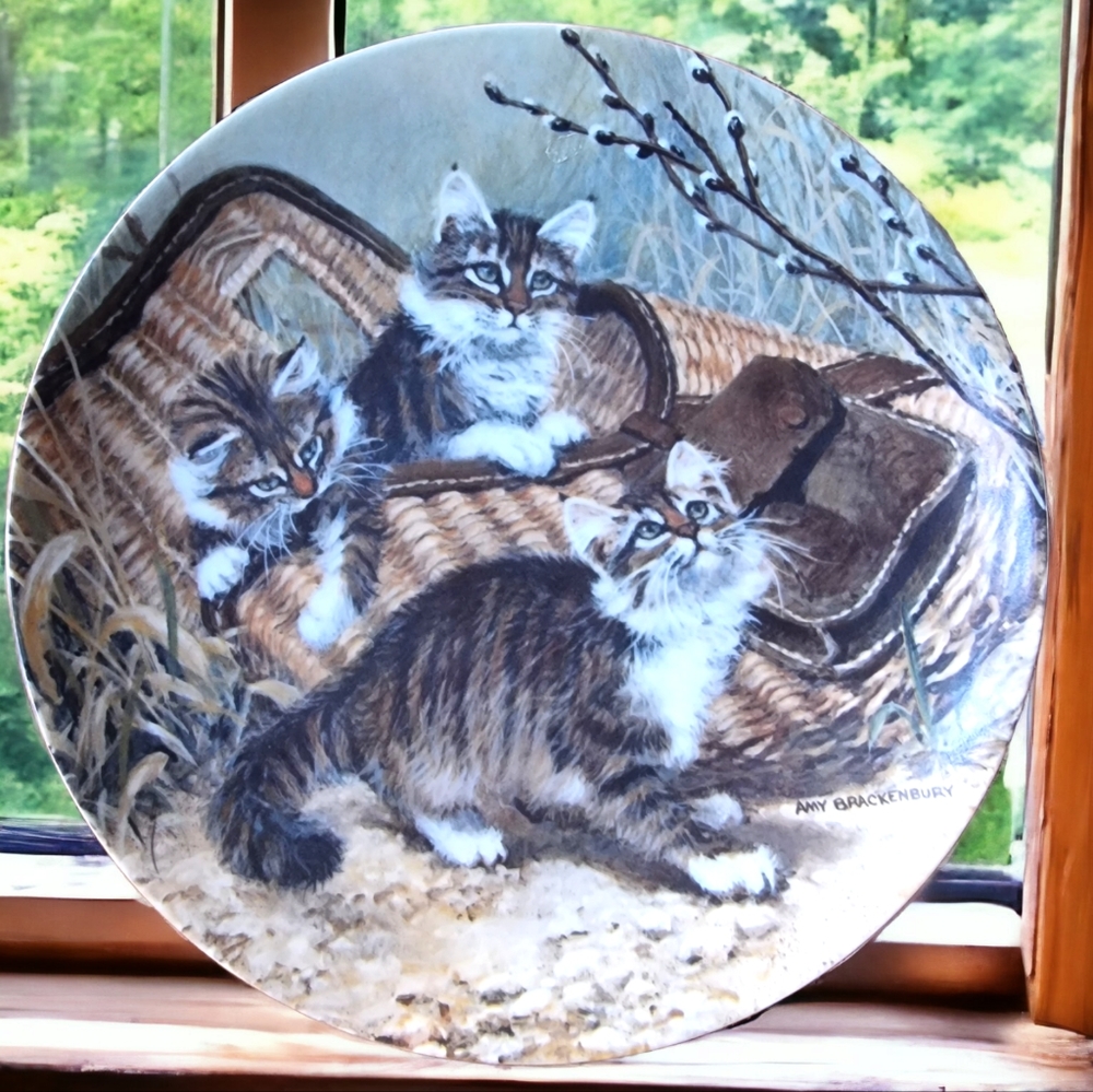 Amy Brackenbury "Gone Fishing: Maine Coons" 2nd Issue Collectors Plate